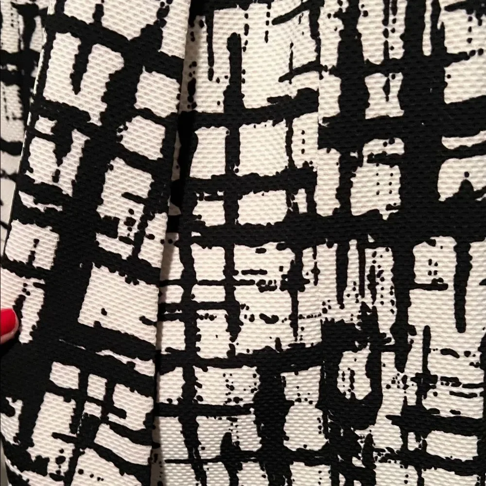 Kasper Monochrome Grid Pattern Blazer - Black & White Geometric - Size 10 - Picture 5 of 6